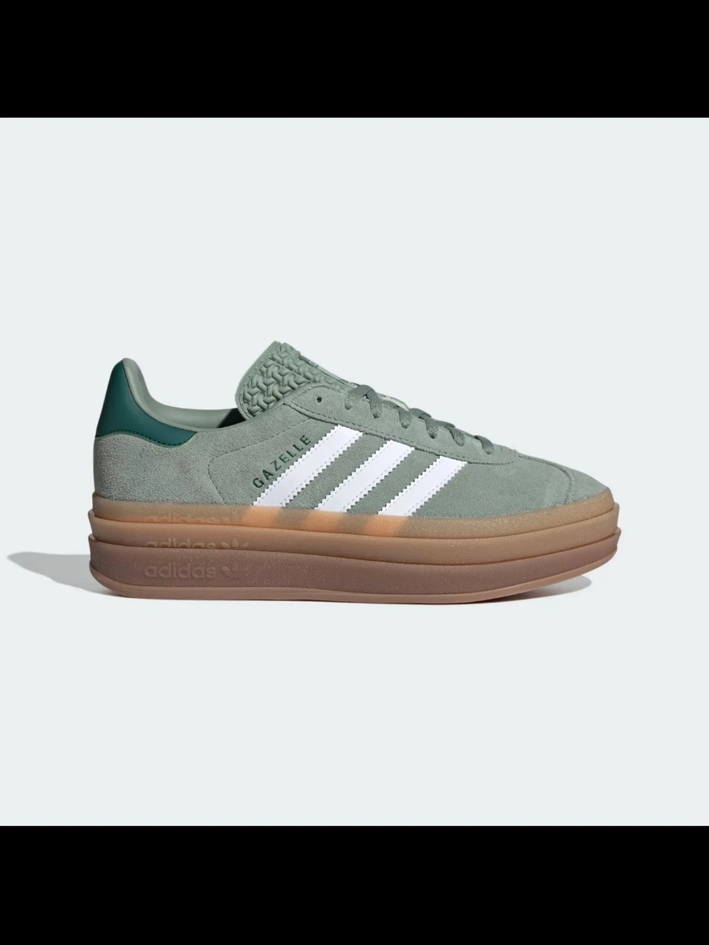 Adidas Gazelle Platform Bold Retro Modern Heritage Silver Green Gum Sneakers 8 - Picture 6 of 9